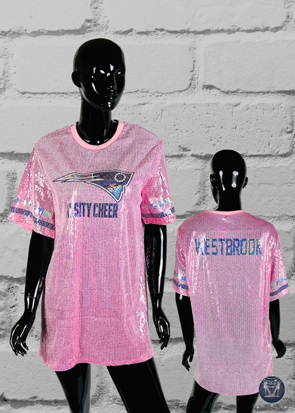 Custom Logo Sequin Jersey Dress