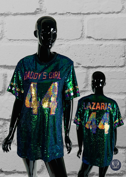 personalized jersey dress Customized Name Number Baseball Game Day Sequin T Shirt Jersey Dress Stretch Glitter Black at Amazon Women's Clothing store