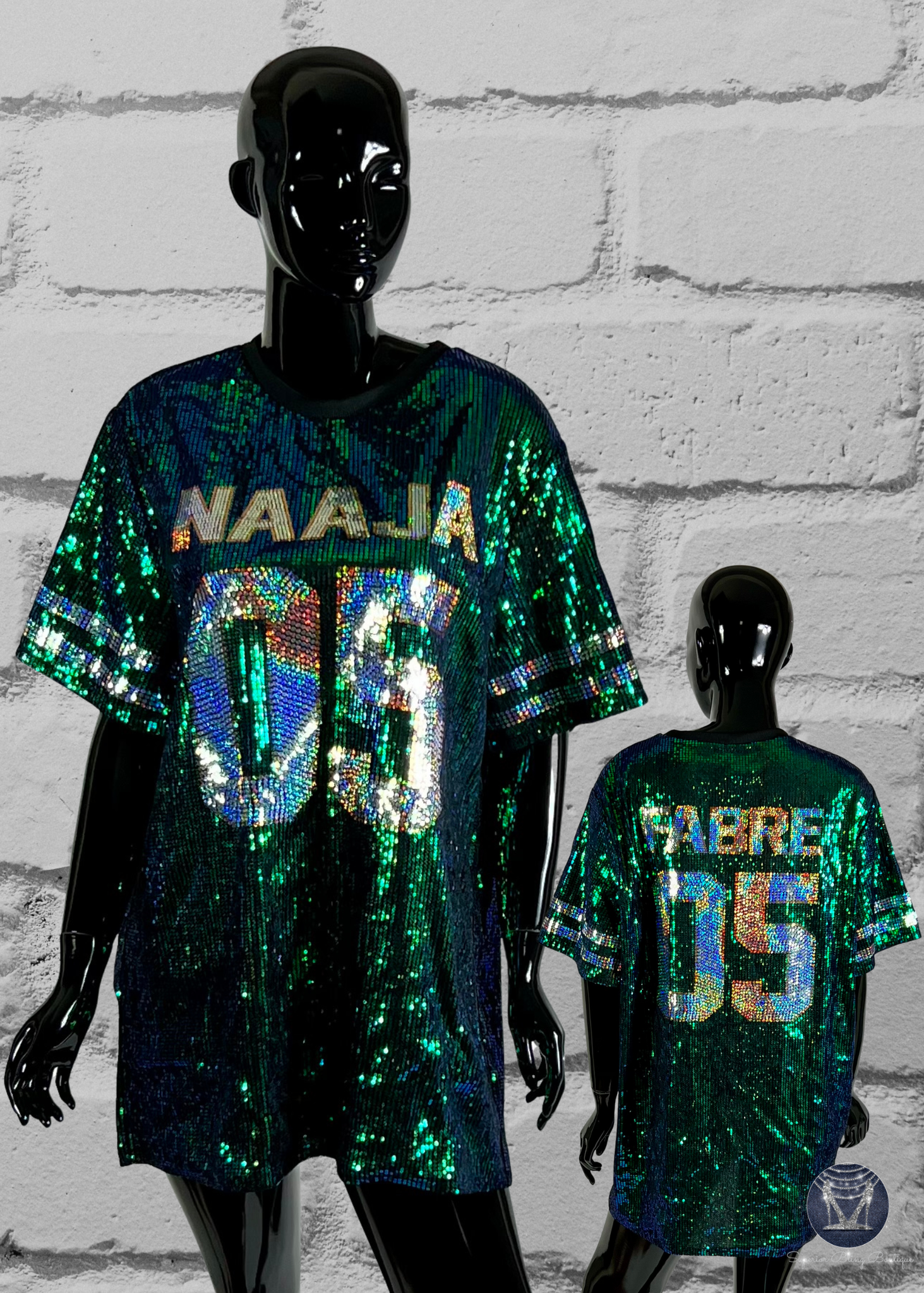 Custom Jersey Bling Sequin Dress - Custom Text & Number