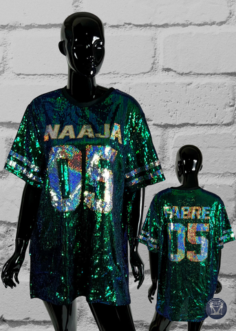 Custom Jersey Bling Sequin Dress - Custom Text & Number