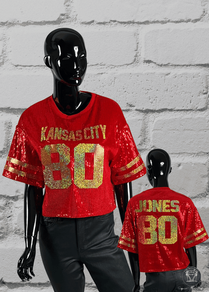 Kansas Custom Sequin Jersey - Personalized Text & Numbers