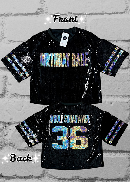 Birthday Sequin Jersey – Custom Bling Birthday Shirt