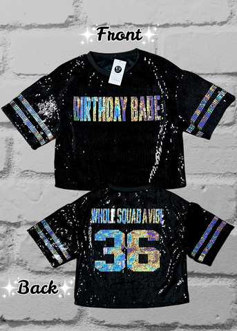 Birthday Sequin Jersey – Custom Bling Birthday Shirt