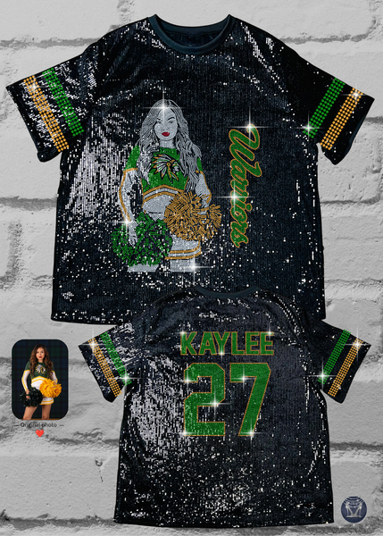 Warriors Custom Portrait Sequin Jersey — Exclusive Group Order