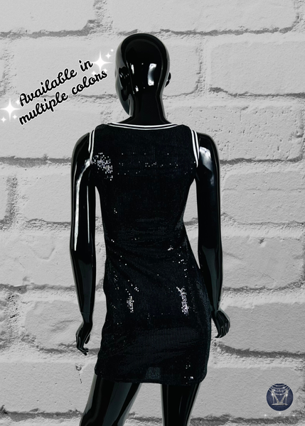 Signature Sequin Courtside Bodycon – Custom Name & Number Basketball Dress