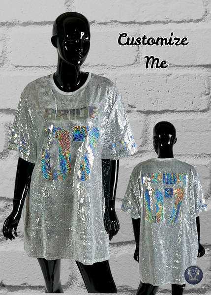 Custom Jersey Bling Sequin Dress - Custom Text & Number