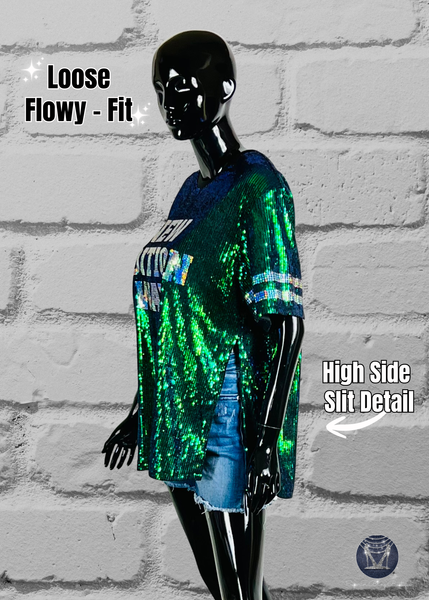 R&B Concert Tour Sequin Side Slit Top