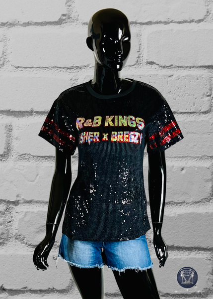 R&B Concert Tour Sequin Side Slit Top