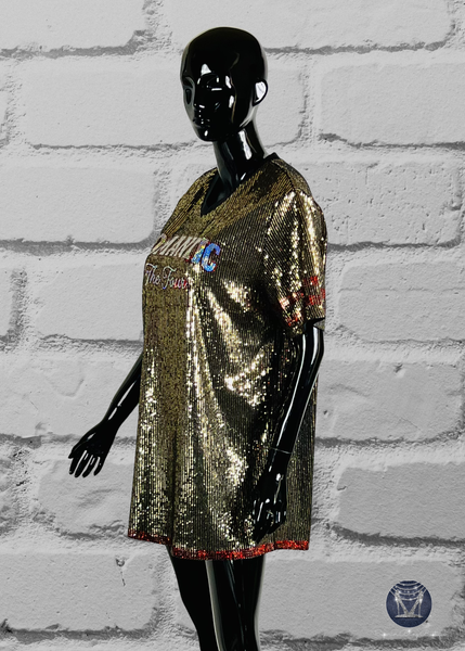 Gold Sequin Romantic Tour Concert Dress