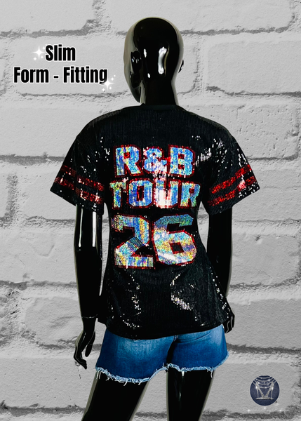 R&B Concert Tour Sequin Side Slit Top