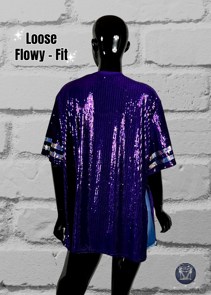R&B Concert Tour Sequin Side Slit Top