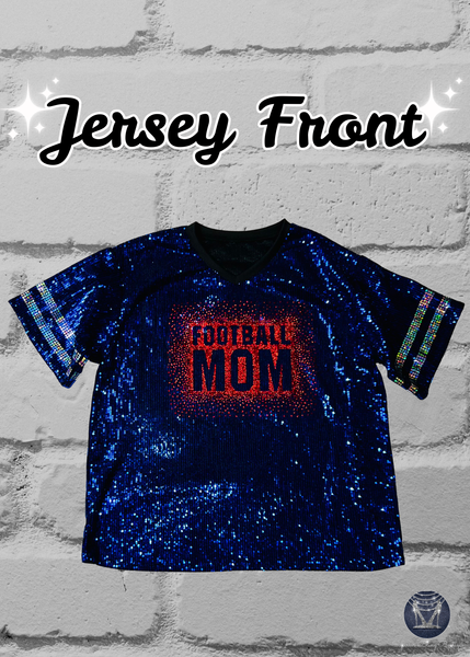 Football Mom V-Neck Sequin Jersey