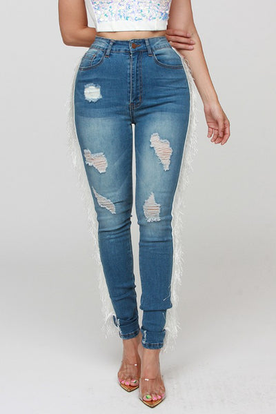 Old Town Road Tassel Jeans - Superior Boutique