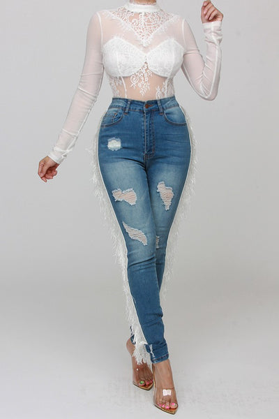 Old Town Road Tassel Jeans - Superior Boutique