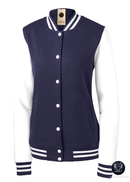 Custom Ladies Fleece Letterman Bling Jacket (Existing)