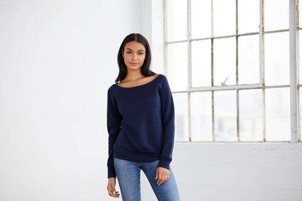 "LOVE" Fleece Wide-neck Off Shoulder Sweatshirt - Superior Boutique