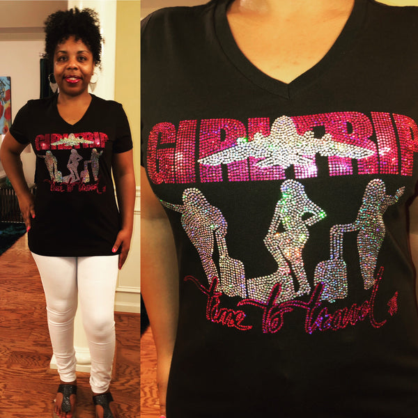 Girls Trip (Time To Travel) Bling Shirt - Superior Boutique