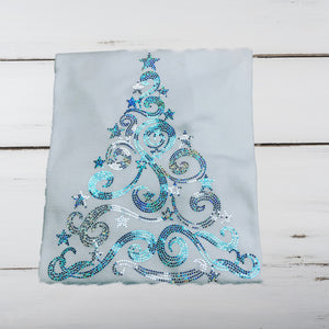 Christmas Tree Bling Shirt (Teal & Silver) - Superior Boutique