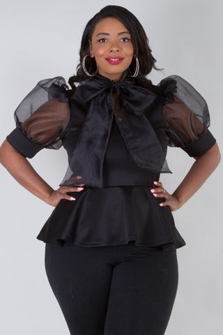 Sheer Goddess Peplum Top - Superior Boutique