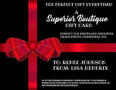 Superior Boutique Gift Card - Superior Boutique