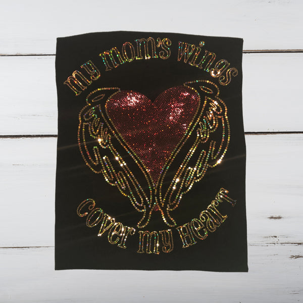 My Mom's Wings Cover My Heart Bling Shirt - Superior Boutique