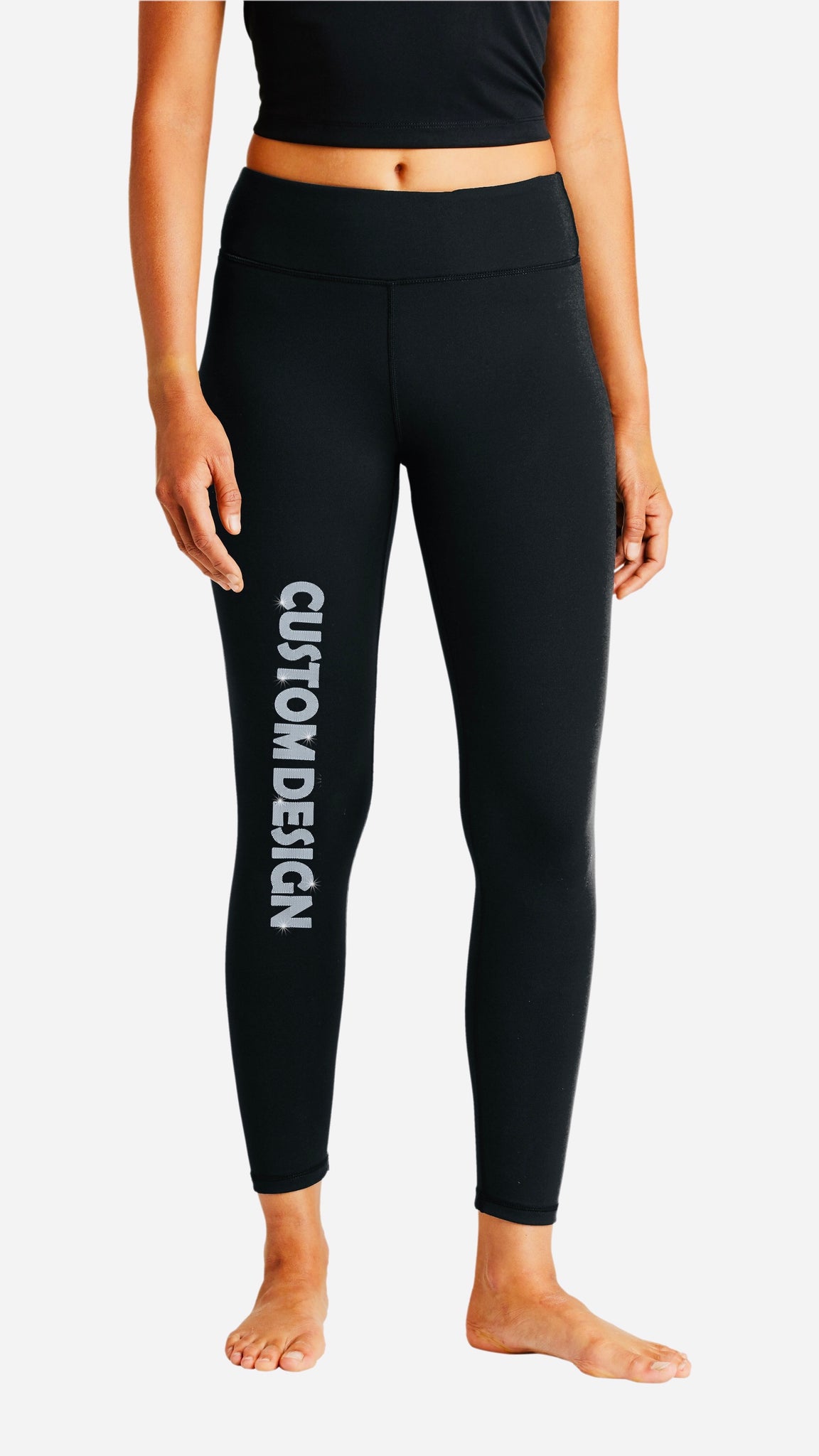 Custom Bling Leggings (One Leg with small design ABOVE)