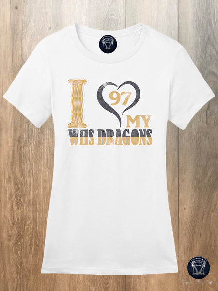 I 💛 MY WHS DRAGONS Bling Shirt