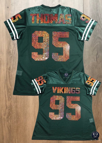 HHS Vikings Bling Ladies Patchwork Jersey - FRONT AND BACK