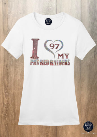 I ❤️ MY PHS RED RAIDERS Bling Shirt
