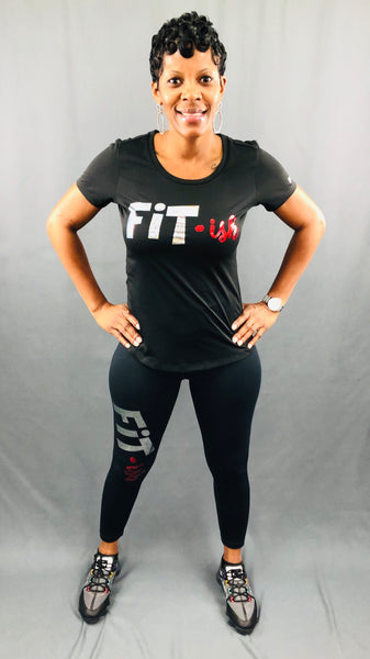 Fit · ish Bling Performance Tee (Red & Silver)