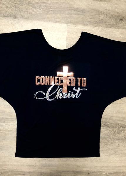 CONNECTED TO Christ Bling Shirt (rose gold)
