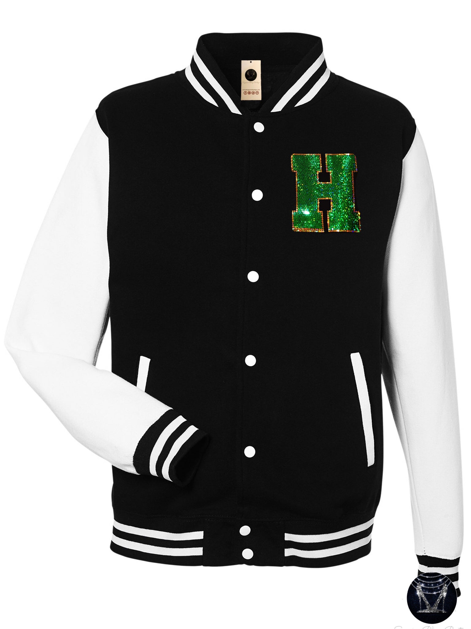 Huffman Vikings Ladies Fleece Letterman Bling Jacket