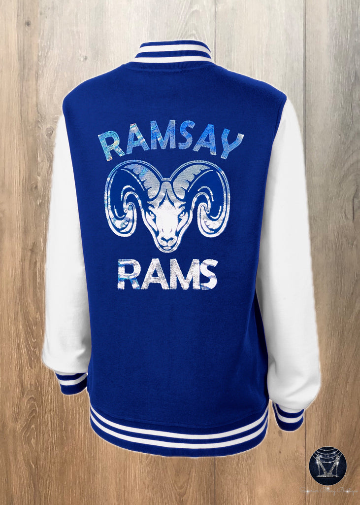 Nfl Los Angeles Rams Men's Varsity Letter Long Sleeve Crew Fleece