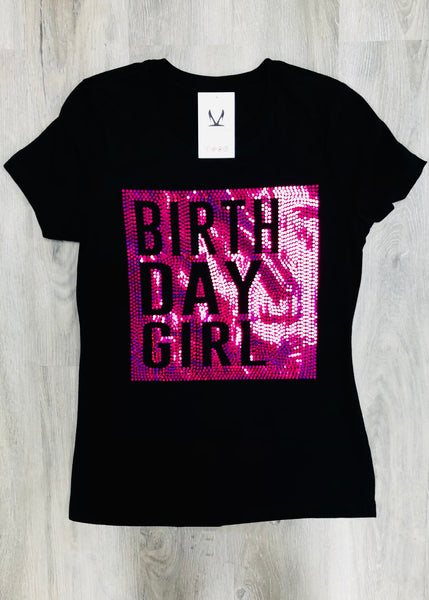 BIRTH DAY GIRL Bling Shirt