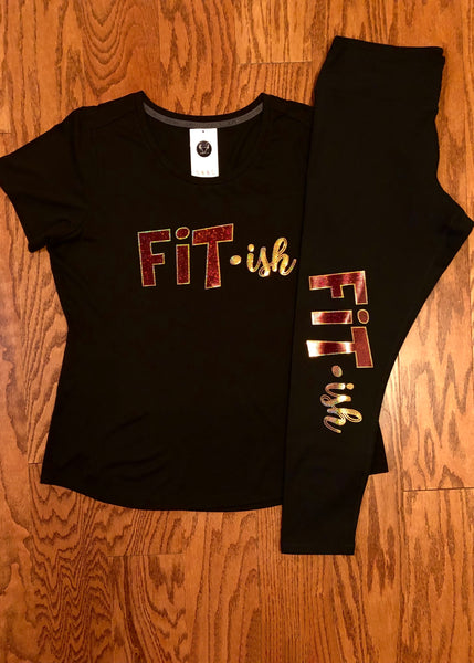 Fit · ish Bling Performance Tee (Maroon & Gold)