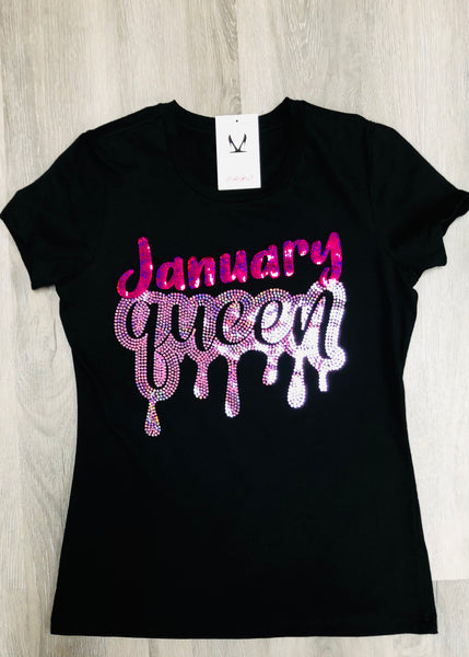 Birth Month Queen Bling Shirt