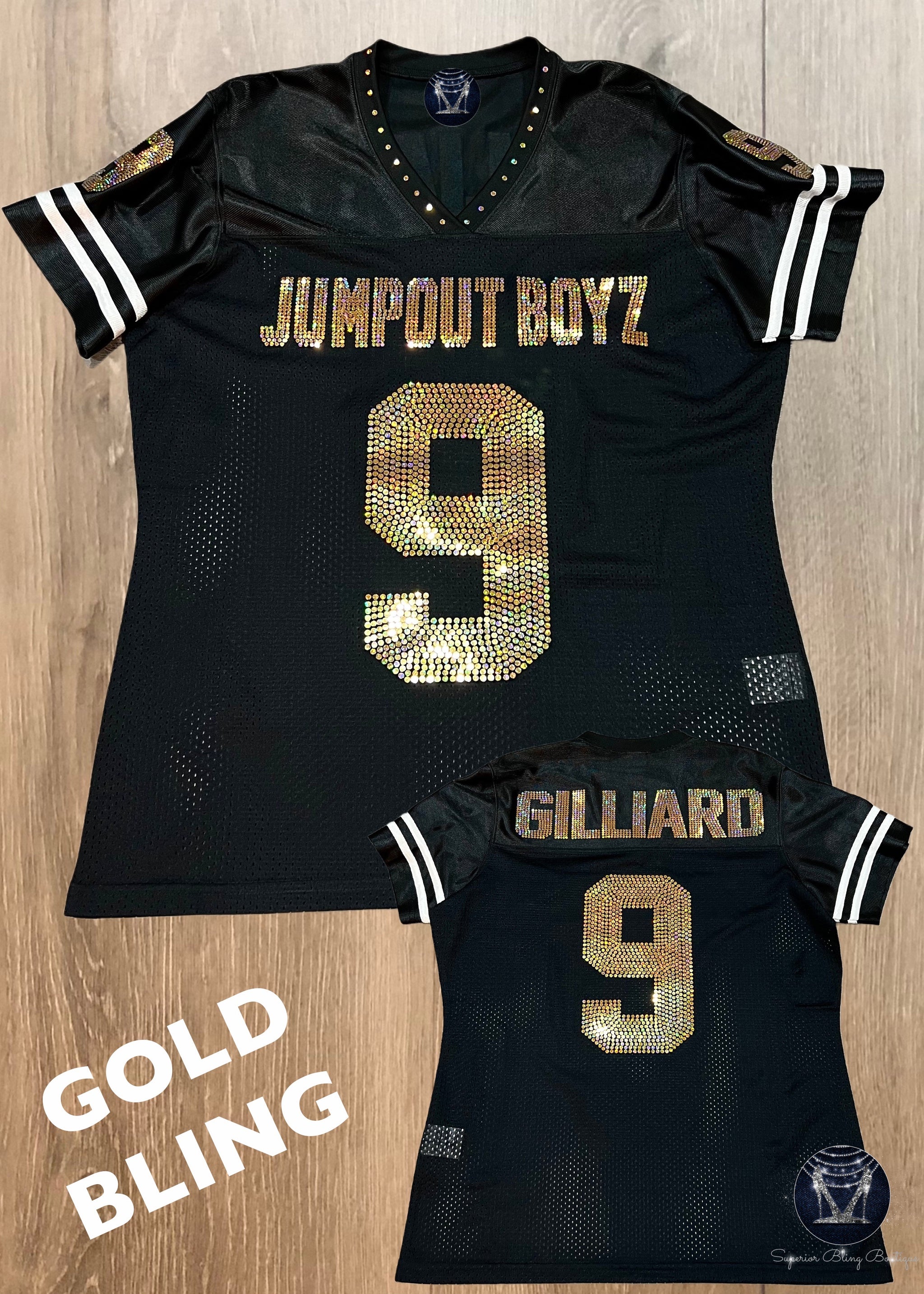 Custom Bling Ladies Patchwork Jersey - FRONT AND BACK – Superior