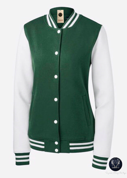 Custom Ladies Fleece Letterman Bling Jacket (Existing)
