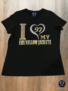 I 💛 MY EHS YELLOW JACKETS Bling Shirt