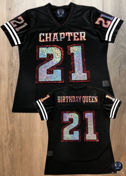 Chapter...Birthday Girl/Queen Jersey Bling Patch Set (Iron-On)